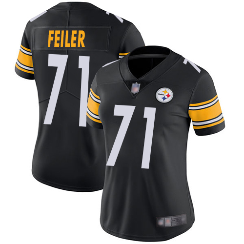 Women Pittsburgh Steelers Football #71 Limited Black Matt Feiler Home Vapor Untouchable Nike NFL Jersey->women nfl jersey->Women Jersey